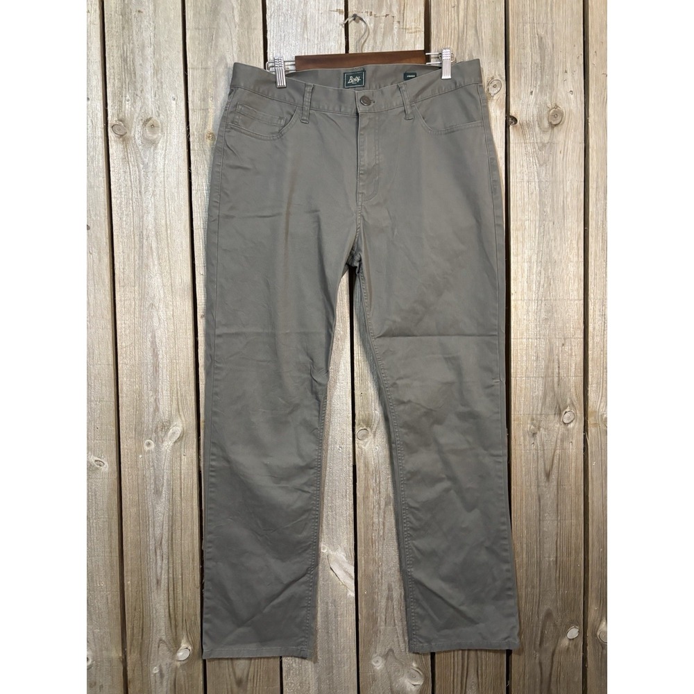 Bixby Nomad Men's Straight Leg Pants 36x30 Gray Stretch Cotton Casual‎ Chinos